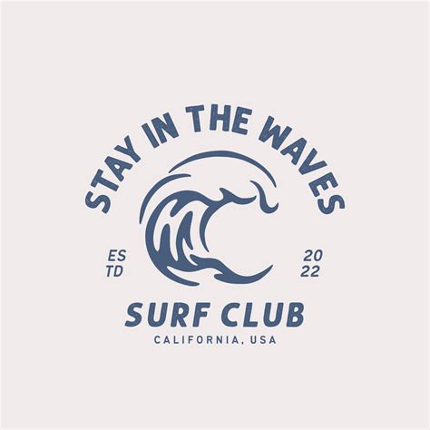 wave logo design template  surf club surf shop surf merch
