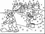 Snow Coloring Pages Winter Landscape Sheets Getdrawings sketch template