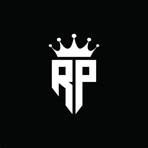 rp logo monograma emblema estilo  plantilla de diseno de forma de
