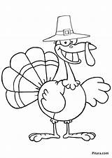 Turkey Pilgrim Coloring Thanksgiving Cartoon Pages Hat Kids Outlined Character Stock Outline Indian Printable Hunting Traveling Color Smiling Happy Depositphotos sketch template
