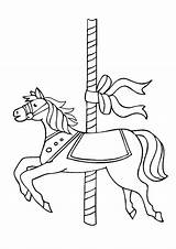 Coloring Pages Carousel Horse Ribbon Printable Color Getcolorings sketch template