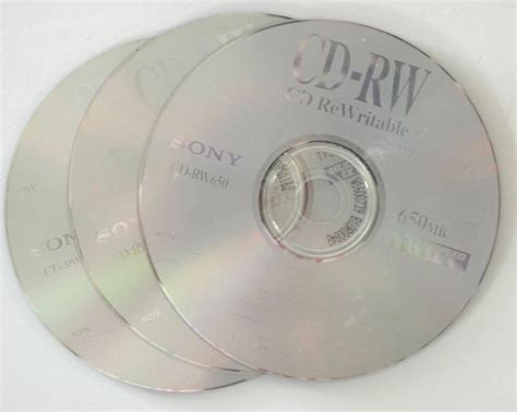 3 Sony Blank Cd Rw Compact Disc Rewritable Media Multi Speed 4x Max