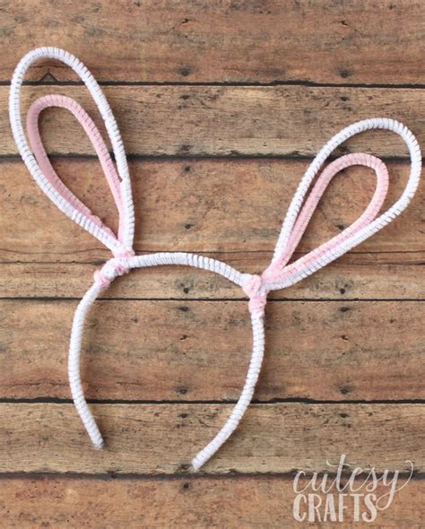 kids easter craft pipe cleaner bunny ears cutesy crafts