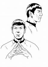 Spock Drawing Getdrawings Concept Trek sketch template