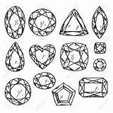Gemstones Drawn Minerals sketch template