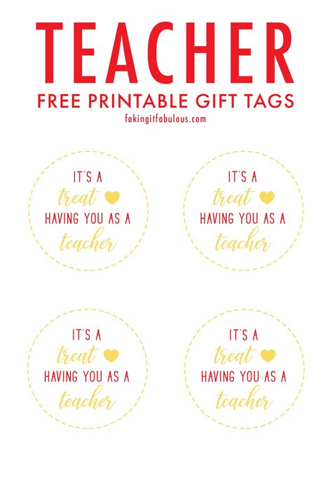 gift tags  teachers printable