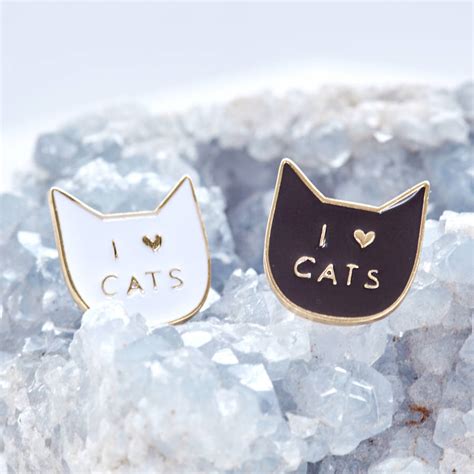 i love cats pin badge by junk jewels