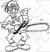 Chainsaw Tree Trimmer Starting Clipart Vector His Royalty Illustration Cartoonsof sketch template
