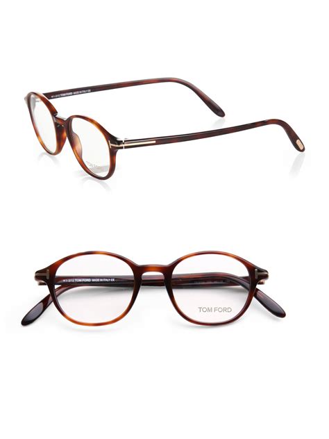 tom ford 5150 optical round frames in brown for men lyst