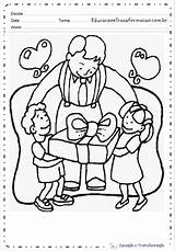 Pais Atividades Fete Peres Cadeau Recoit Produção Educar Gratuit Maternal Texto sketch template