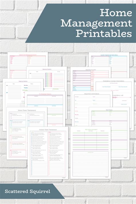 home management planner printables  printable worksheet