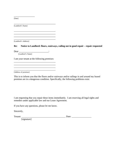 letter landlord repair sample  template pdffiller