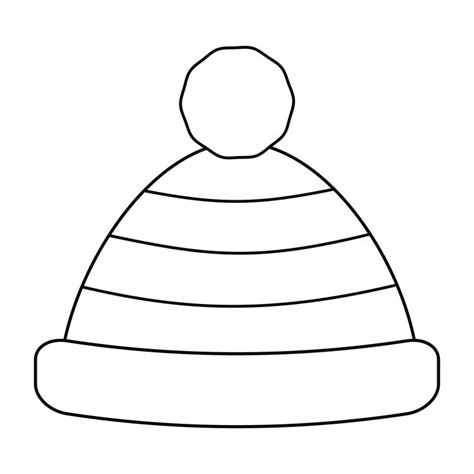 black  white drawing   striped hat   pom pom  top