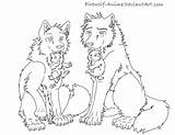 Wolves Wolf Coloring Pages Cute Pup Anime Drawing Family Drawings Baby Color Girl Pack Winged Big Fox Bad Puppy Puppies sketch template