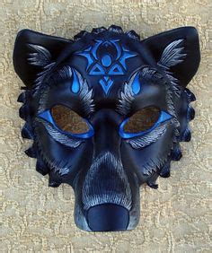 blue wolf leather mask  merimask  deviantart wolf mask fantasy