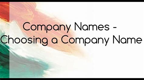 company names choosing  company  youtube