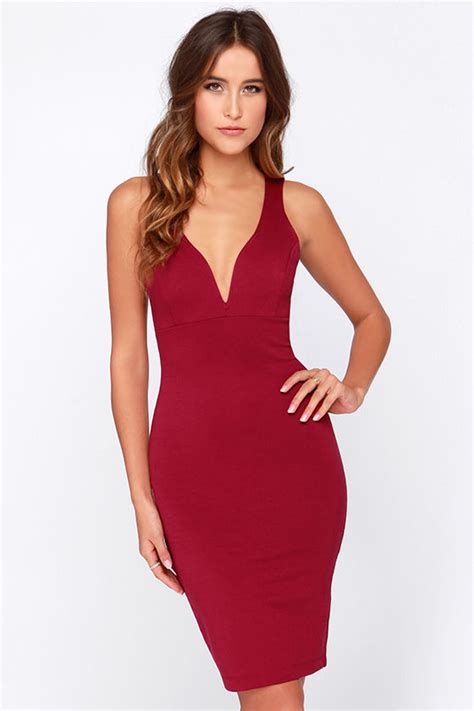 Sexy Bodycon Dress Wine Red Dress Sleeveless Dress 35 00 Lulus