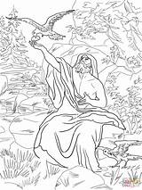 Elijah Coloring Ravens Prophet Elia Bibel Raben Ausmalbild Christianity Malvorlagen sketch template