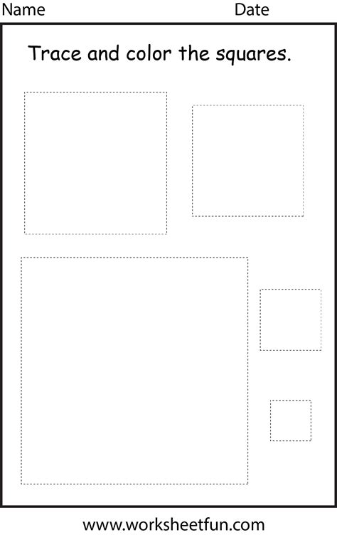 shapes square shape worksheets  preschool preschool worksheets