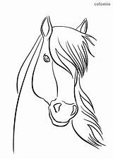 Horse Head Cute Coloring Pages Printable Horses sketch template