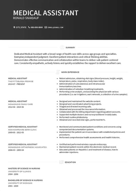 medical assistant resume summary examples