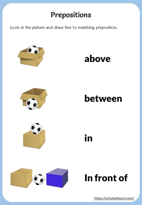 learn prepositions  matching   pictures  home teacher