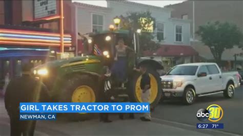 california teen wows school by driving tractor to prom night 6abc