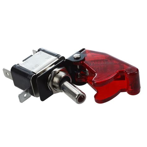 dc    racing car illuminated toggle switch red cover  switches  lights