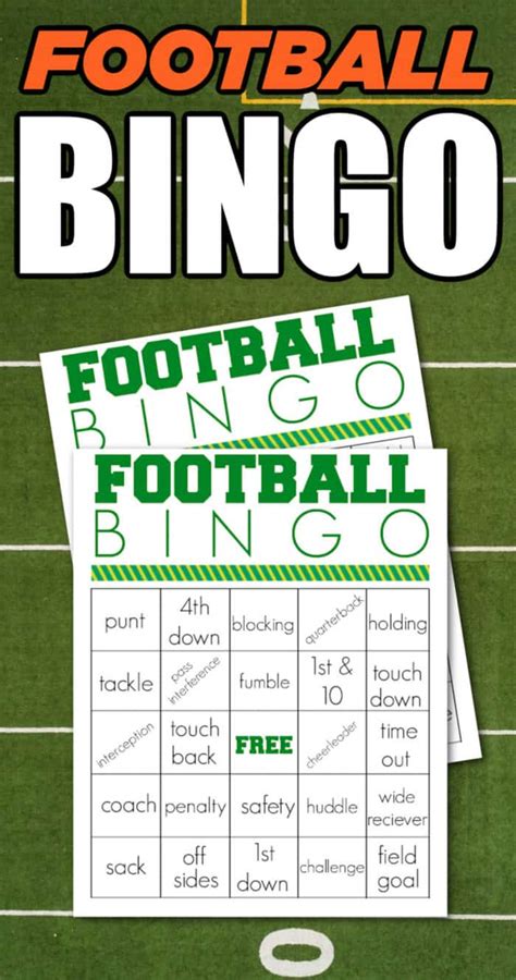 printable football bingo cards game day football game
