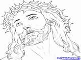Jesus Drawing Outline Face Coloring Draw Getdrawings sketch template