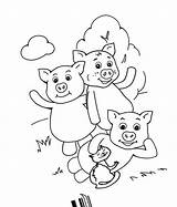 Pigs Little Three Coloring Pages Printable Color Kids Print sketch template