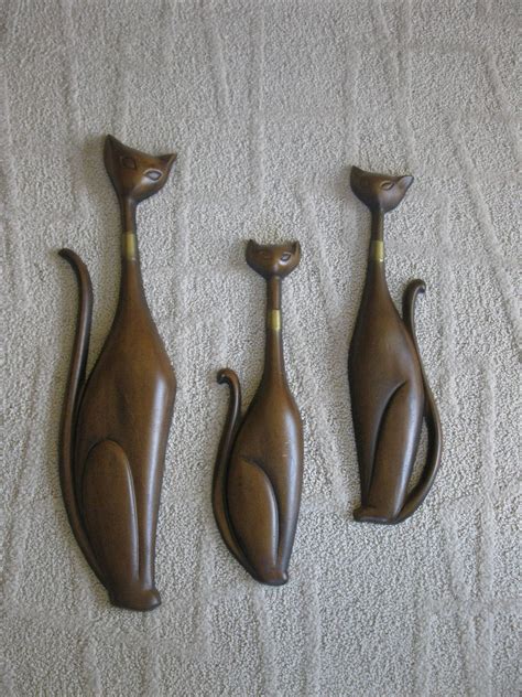Set Of 3 Metal Siamese Cat Wall Plaques Sexton Retro Wall Etsy Cat