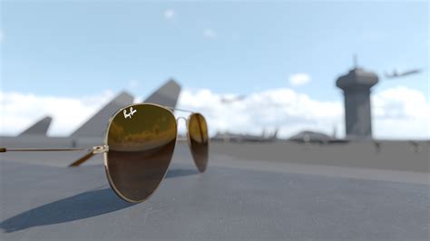 Aviator Sunglasses At Military Airport R Blender