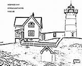 Lighthouse Nubble Lilac Painting Coloring Lake Glass Maine Stained Choose Board Scenery sketch template