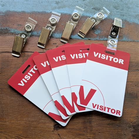 pack heavy duty visitor pass badges  id clips reusable  writable ebay