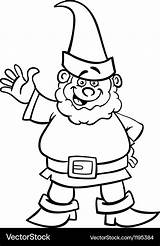 Dwarf Gnome Cartoon Coloring Vector Book sketch template