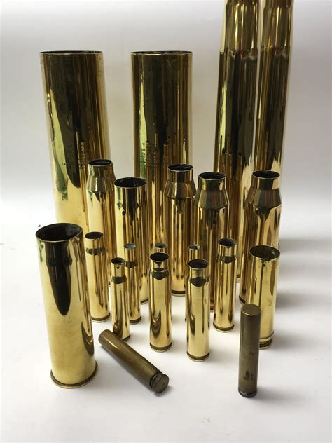 collection  brass shell cases including  large cases   inscription memento