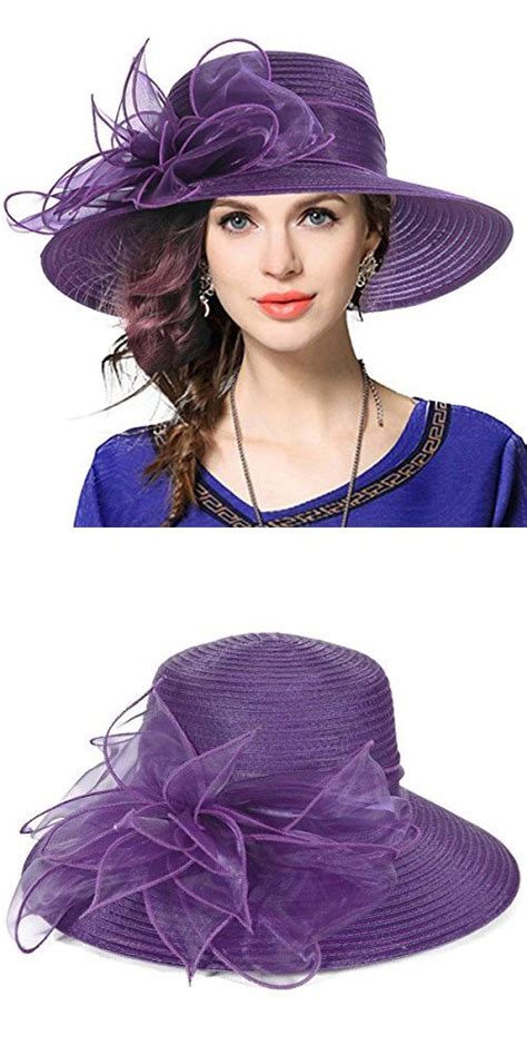 Women Kentucky Derby Church Dress Wedding Hat Bridal Shower Purple