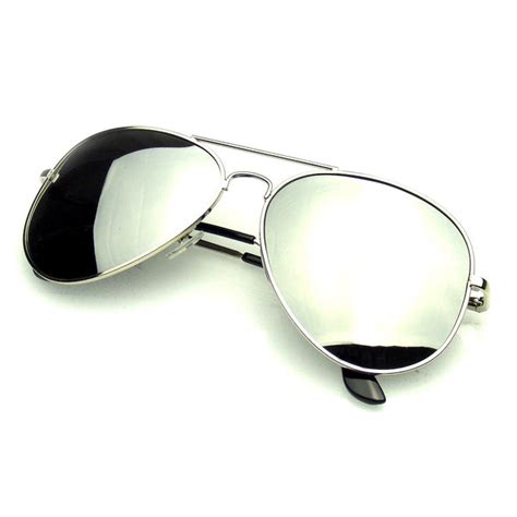 polarized full mirror silver aviator sunglasses