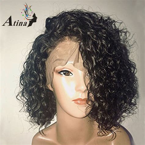 short loose wave curly  lace front wig human hair remy brazilian lace frontal wig pre