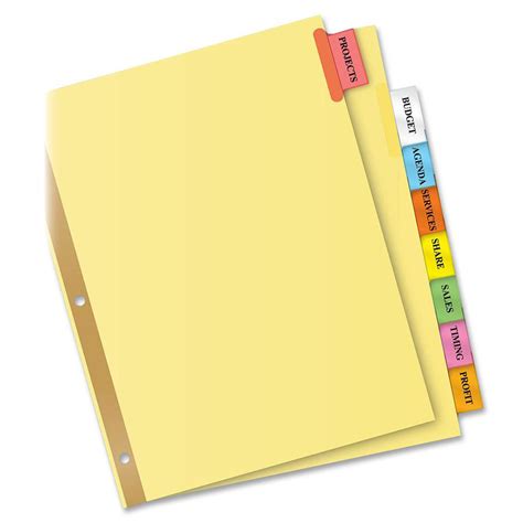 Avery Big Tab Insertable Dividers 8 Tab Ld Products