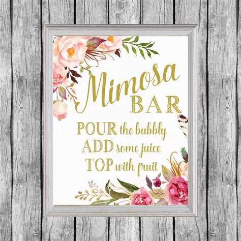 printable mimosa bar printable templates