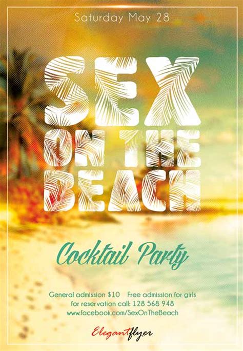 Sex On The Beach Club Party Free Flyer Template Freebie For Photoshop