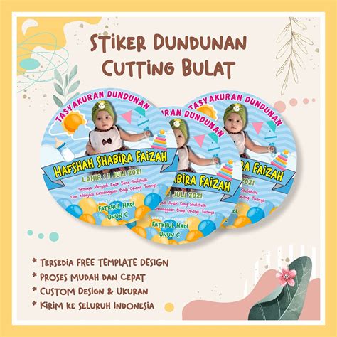 jual stiker dundunan cewek sticker tasyakuran tedhak siten indonesiashopee indonesia
