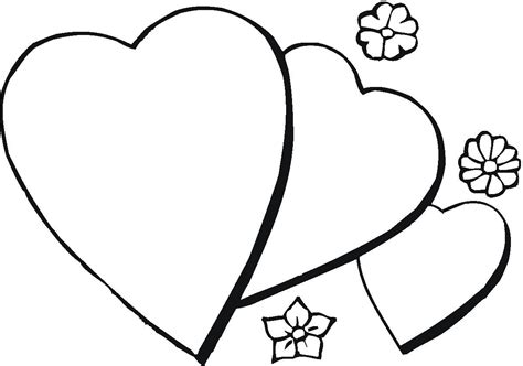 flower heart colouring pages