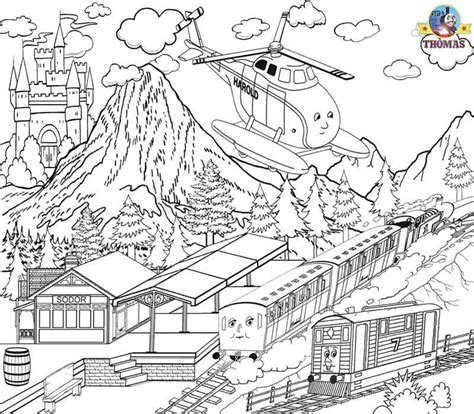 coloring page  train station