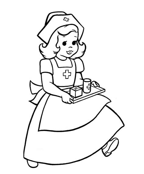 nurse coloring book pages doctor day cartoon coloring pages
