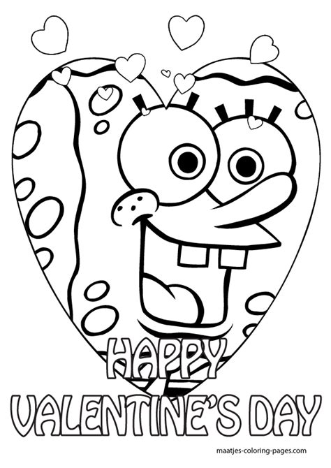 spongebob valentines day coloring pages  kids valentine coloring