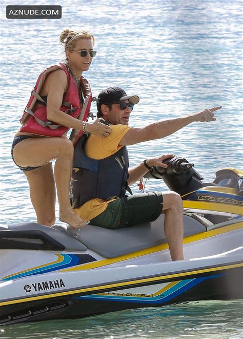 tea leoni riding jet skis on holiday in barbados with david duchovny