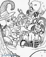 Coloring Pages Wonderland Hatter Mad Alice Getcolorings sketch template